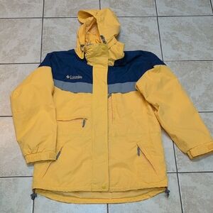 Columbia Bugaboo Nylon Layer jacket Removable Hood Yellow Portland Medium Unisex